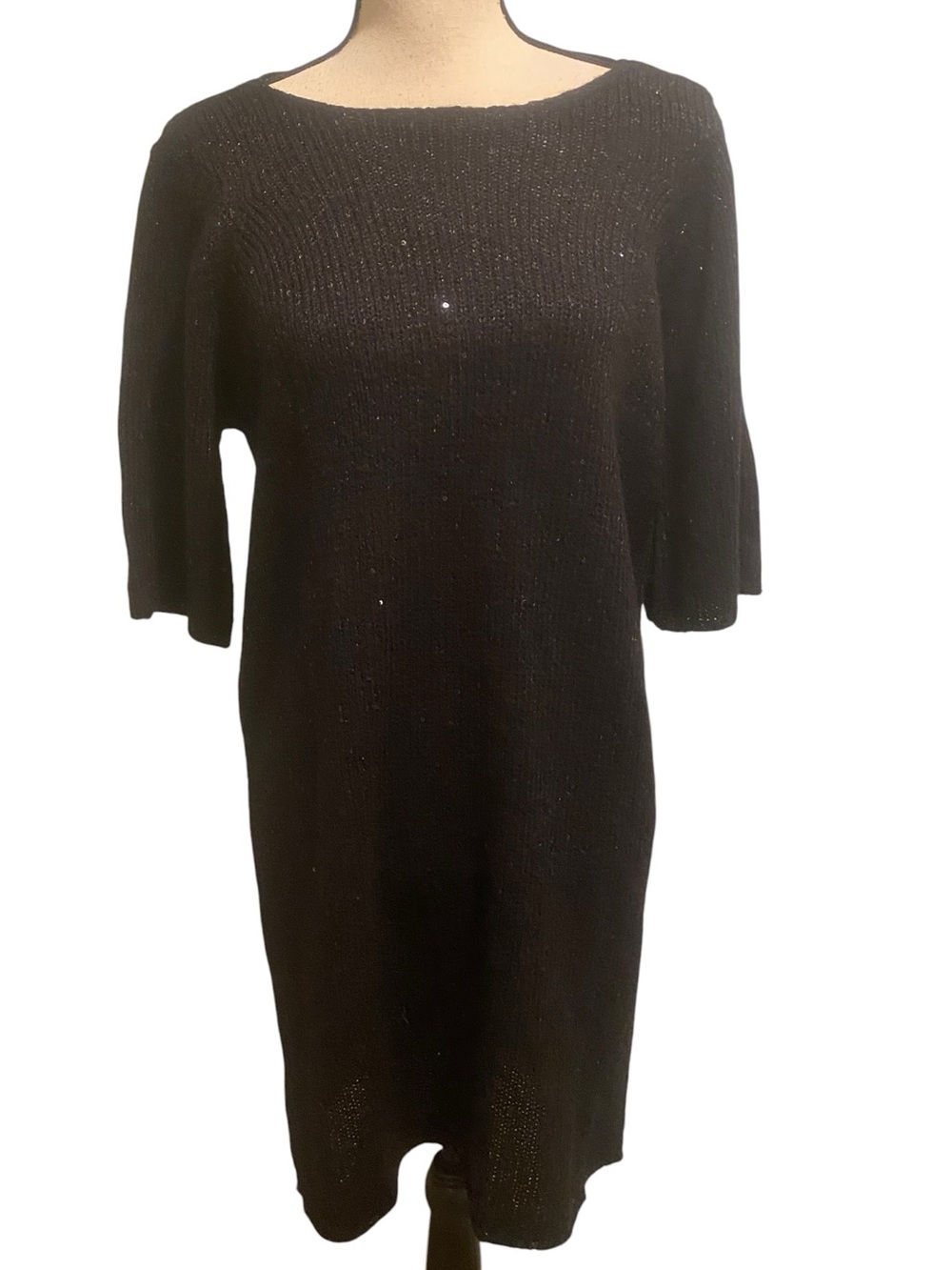 Vera Moda Women’s Black Knit Sequin Shift Dress New size small